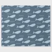 Blauwe walvis cadeaupapier (Vlak)