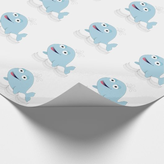 Blauwe walvis cadeaupapier (Hoek)