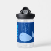Blauwe Walvis Cartoon Kids Waterfles (Voorkant)