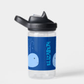 Blauwe Walvis Cartoon Kids Waterfles (Rechts)