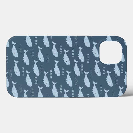 Blauwe walvis Case-Mate iPhone case (Achterkant (horizontaal))