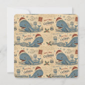 Blauwe Walvis Catoosa Kerstgroeten (Voorkant)