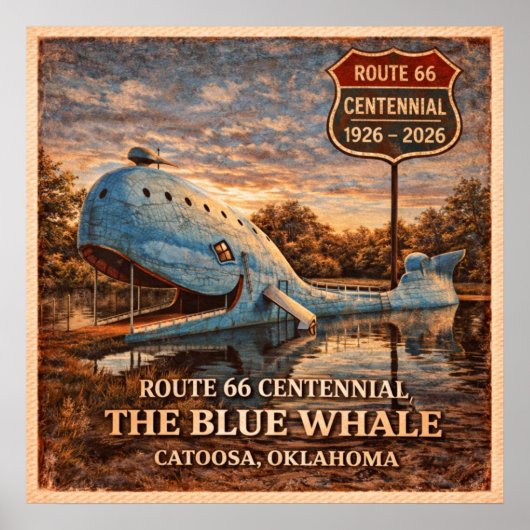 Blauwe Walvis Catoosa Oklahoma Centennial Poster (Voorkant)