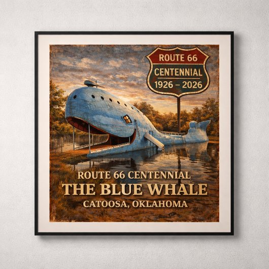 Blauwe Walvis Catoosa Oklahoma Centennial Poster
