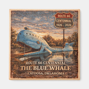 Blauwe Walvis Catoosa Route 66 Koelkast Decoratie Magneet
