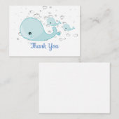Blauwe walvis Dank je kaarten Notitiekaartje (Voorkant / Achterkant)