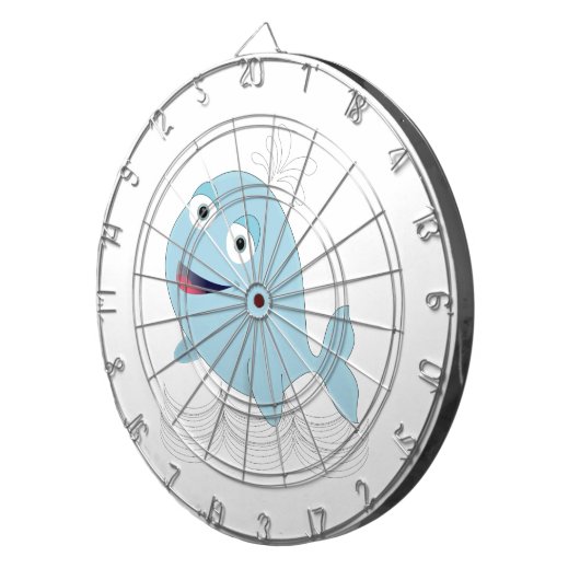 Blauwe walvis dartbord (Voorkant Rechts)