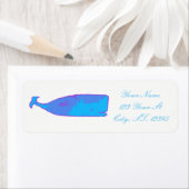 blauwe walvis die Thunder_Cove zazzle zwemt Etiket (Insitu)