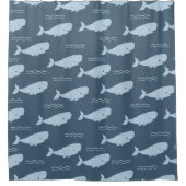 Blauwe walvis douchegordijn (Voorkant)