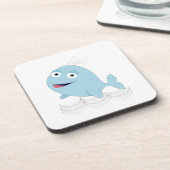 Blauwe walvis drankjes onderzetter (Linkerzijde)