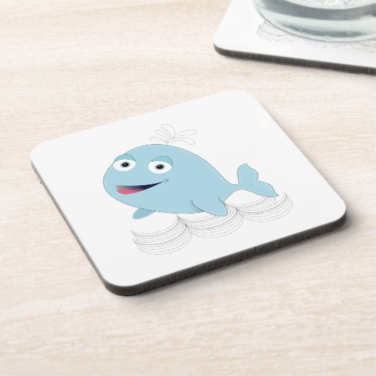 Blauwe walvis drankjes onderzetter (Linkerzijde)