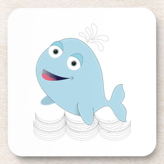 Blauwe walvis drankjes onderzetter (Voorkant)