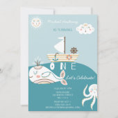 Blauwe walvis eerste uitnodiging (Voorkant)