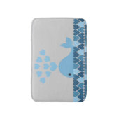 Blauwe walvis en harten badmat (Voorkant Verticaal)