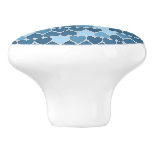 Blauwe walvis en harten keramische knop (Zijkant)