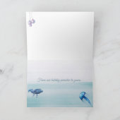 Blauwe walvis en kwallen feestdagen kaart (Binnen)