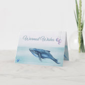 Blauwe walvis en kwallen feestdagen kaart (Voorkant)