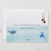 Blauwe walvis en kwallen feestdagenkaart (Achterkant)