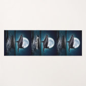 Blauwe walvis en volle maan yogamat (Voorkant (horizontaal))