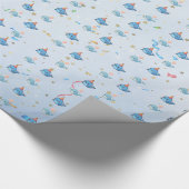 Blauwe Walvis Feestpatroon Inpakpapier (Hoek)