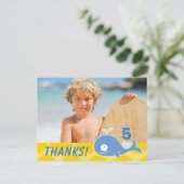 Blauwe walvis Gele Stippen Jongen Verjaardag Bedan Briefkaart (Staand voorkant)