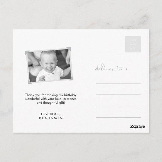 Blauwe walvis Gele Stippen Jongen Verjaardag Bedan Briefkaart (Achterkant)