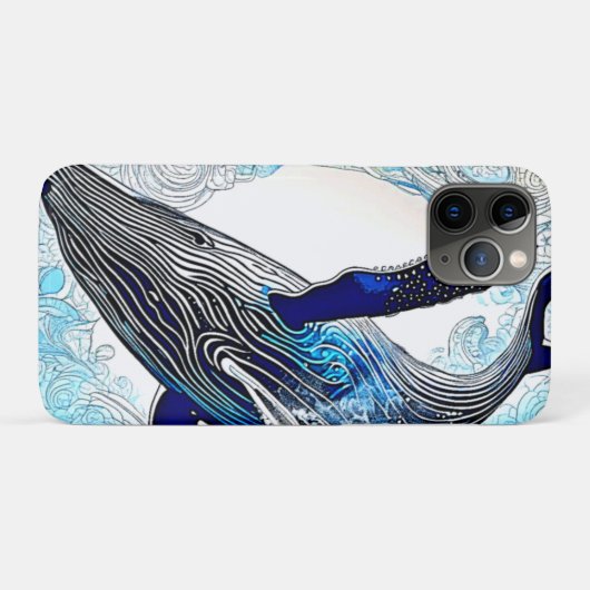 Blauwe Walvis Golf Art Case-Mate iPhone Case (Achterkant (horizontaal))