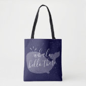 Blauwe walvis, Hallo daar Canvas tas (Voorkant)