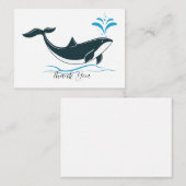 Blauwe walvis Hartelijk dank Notitiekaartje (Voorkant / Achterkant)