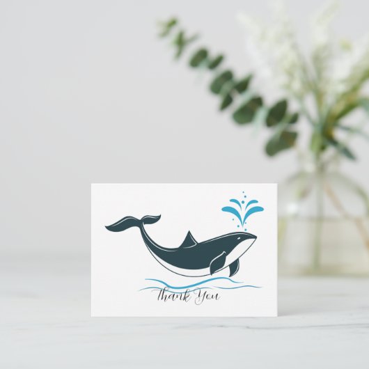 Blauwe walvis Hartelijk dank Notitiekaartje (Staand voorkant)
