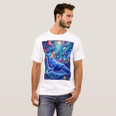 Blauwe Walvis Hemelsymfonie: De Kosmische Afgrond T-shirt (Voorkant volledig)