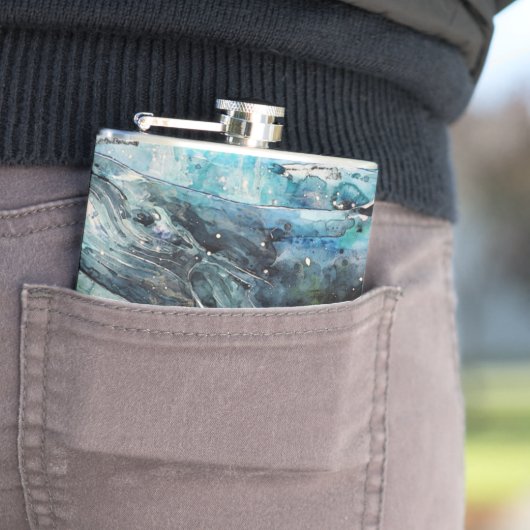 Blauwe walvis heupfles (Voorbeeld)