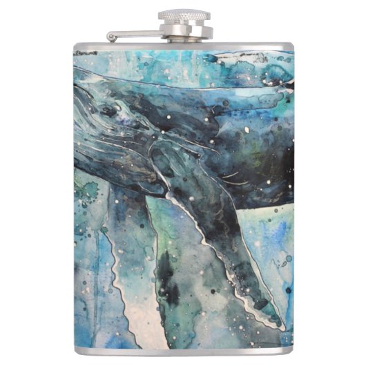 Blauwe walvis heupfles (Voorkant)