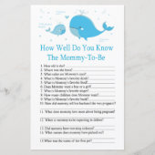 Blauwe walvis Hoe goed ken je het baby shower spel (Voorkant)