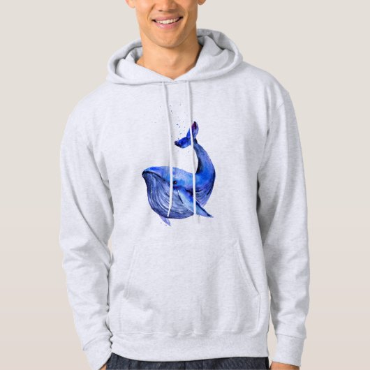 blauwe walvis hoodie (Voorkant)