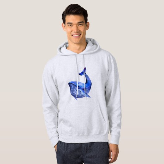 blauwe walvis hoodie (Voorkant volledig)