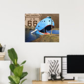 Blauwe walvis in Catoosa Poster (Thuiskantoor)