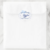 Blauwe walvis is een jongen-nautisch baby shower ronde sticker (Tas)