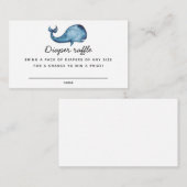 Blauwe walvis jongen. Baby shower Luier Raffle tic Informatiekaartje (Voorkant / Achterkant)