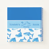 Blauwe Walvis Jouw Naam Oceaan Zee Leven Kinderen  Notitieboek (Achterkant)