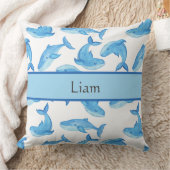 Blauwe walvis Jouw naam Ocean Zee Life Kussen (Deken)