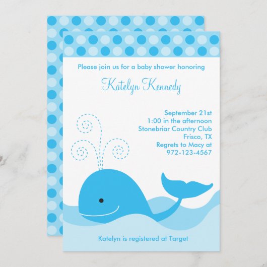 Blauwe walvis kaart (Voorkant / Achterkant)