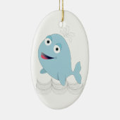Blauwe walvis keramisch ornament (Rechts)