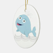 Blauwe walvis keramisch ornament (Links)