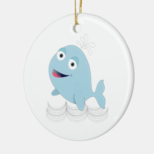 Blauwe walvis keramisch ornament (Links)