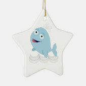 Blauwe walvis keramisch ornament (Rechts)