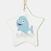 Blauwe walvis keramisch ornament (Links)
