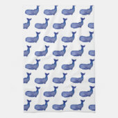 Blauwe walvis keukenhanddoek (Verticaal)
