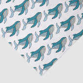 Blauwe Walvis knuffel kinderpatroon Tissuepapier (Detail)