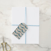 Blauwe Walvis Kousenstopper Kerstvreugde Cadeaulabel (Met Touw)